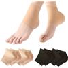 Sztqqing 4 Paia Gel Idratante Tacco calze Calzini in Gel per Tallone Aperte dei Piedi Calzini in Morbido Silicone Pelle Secca per Protezione per Pelle Dura e Screpolata（nero,Marrone chiaro)