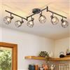 Dehobo Faretti LED Soffitto Orientabili E14, Faretto Interno Nero 6 Luci