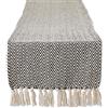 DII Chevron Runner da tavolo, cotone, nero, 15x72