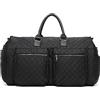 seyfocnia Borsa porta abiti convertibile da donna, in pelle, da viaggio, con custodia per scarpe, 2 in 1, da appendere, borsa da viaggio da donna, borsone per indumenti, idea regalo, Nero-2P-gz