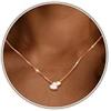 JeweBella Collana Cuore Argento 925 Donna Ragazza Collana Zirconia Pendente Collana Placcato Oro 18K Catena Ciondolo Collane Regolabile Argento Oro Rosa Regali Gioielli Festa