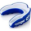 d3 Paradenti Sportivo [Doppio Strato Gel Taglia Per Adulti 12+] Protezione Bocca Denti per Sport da Contatto Boxe MMA Kickboxing Muay Thai Rugby Arti Marziali | Custodia Igienica (Blu/Bianco)
