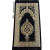 ihvan online Miss Tesettür Tappeto per preghiera musulmana con perle di preghiera | Janamaz | Sajadah | Morbido tappeto per preghiera islamica | Regali islamici | Tappeto per preghiera in ciniglia, nero
