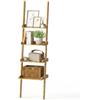 Ribelli Scaffalatura con 4 ripiani, libreria in 100% bambù, ca. 33 x 43,5 x 175 cm, mensola contro parete per studio, soggiorno, bagno, cucina, 510301