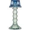 EMÒ ITALIA Atena Candeliere Grande Verde in Vetro con Paralume Blu 18,5cm