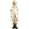 TIMSTOR Schiaccianoci Nutcracker 30,5cm Bianco Oro Poliresina Decorazione Natalizia