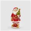 EDG Enzo De Gasperi Decorazione Natalizia Babbo Natale con Pino 18cm Ceramica