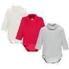 Ellepi Tris Body Lupetto Neonato e Bambino - Caldo Cotone (Panna Grigio Rosso, 4 Anni)