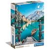 Clementoni Puzzle Collection - Braies Lake - 500 Pezzi - Puzzle Adulti, Poster Incluso, Puzzle Paesaggio, Divertimento Per Adulti, Made In Italy, 35538