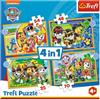 Trefl PAW Patrol, 4 in 1 Puzzle (Kinderpuzzle)