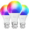 Nanoleaf Matter Essentials 3 Lampadine LED B22 RGBW Smart e Dimmerabile - Luci Led 16M Colori, Matter over Thread, Bluetooth, Funziona con Google Home Apple, Sincronia Musica e Monitor, Casa e Gaming