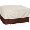 Vailge Copertura impermeabile per mobili da patio, copertura per mobili da prato con manici imbottiti, copertura per tavolo da terrazza e sedie da pranzo all'aperto (M, beige e marrone)