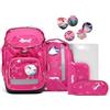 ergobag pack set Zaino scolastico ergonomico e flessibile, 6 pezzi, per la prima elementare StarlightBear - Pink