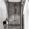 ARCORA Set Doccia, Kit Colonna Doccia Acciaio Inox, Doccetta 3 Spruzzi, Girevole 360°, Altezza Regolabile, Attacco G1/2 Universale, Sistema Doccia a Parete, per Box Doccia, Nero (Senza Miscelatore)