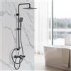 ARCORA Set Doccia Termostatico Completo, Sistema Doccia, Rame e Acciaio Inox, Miscelatore Vasca Doccia Termostatico 38℃, 3 Modalità di Erogazione, Cambio Facile Doccia-Vasca, Nero