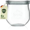 Weck 6 vasetti Weck a forma di tulipano, 370 ml RR80 con diversi accessori dispinibili, confezione Weck. trasparente