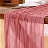 Foatcox Runner da Tavolo Rosa Corallo, 300 x 90 cm Runner da Tavolo in Garza Bohémien Adatto per Matrimoni, Feste, Natale, Capodanno, Baby Shower, Addii al Nubilato e Decorazioni da Tavola