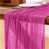 Foatcox Runner da Tavolo Rosso Rosa, 300 x 90 cm Runner da Tavolo in Garza Bohémien Adatto per Matrimoni, Feste, Natale, Capodanno, Baby Shower, Addii al Nubilato e Decorazioni da Tavola