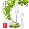 Wintem Frullatore ad Immersione in Acciaio Inox con Sbattitore per Panna Montata 2 Velocità 350W Bianco - Ideale per Diverse Pietanze con due Comodi Contenitori 0,5/0,7L - Smontabile Facile da Pulire