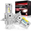 AUXIRACER H4 LED, 20000LM 80W 6500K Luce Bianco Forte 500% Brillante H4 LED Auto, Kit Lampada Sostituzione per Alogena Lampade e Xenon Luci, 2 pezzi