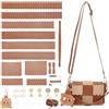 WADORN Kit per La Realizzazione di Borse in Pelle PU Fai da Te, Set per La Creazione di Borse A Tracolla per Borsetta, Materiali per Borsette, Cammello