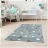 Jimri Tappeto per bambini Dots con pois - Tappeto per la camera dei bambini - Tappeti per la camera dei bambini (menta, 80 x 150 cm)