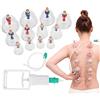 FUYUANAS Set di terapia per coppettazione da 12 tazze, set per terapia con coppettazione cinese con pompa, set di strumenti per massaggio alla schiena a coppa per alleviare la fatica