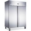 Ristoattrezzature Modello: 11676002099011,Armadio frigo refrigerato Classe A in acciaio inox 2 ante 1400 lt, ventilato -2 +8 °C tropicalizzato a basso consumo energetico