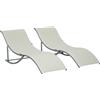 Outsunny Set 2 Sdraio da Giardino Pieghevoli, Lettino Prendisole in Alluminio e Textilene, 61x165x63 cm|Aosom
