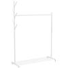HOMCOM Appendiabiti con Ruote, 5 Ganci, Barra per Appendere e Ripiano Inferiore 20x43x171 cm Bianco | Aosom Italy