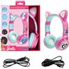 Lexibook - Mattel Barbie - Cuffie ricaricabili wireless 2 in 1 con luci, suono stereo, Bluetooth e con cavo, pieghevoli, regolabili, luci LED - HPBTKTBBLXB