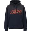 SUPERDRY Hoodie Ufficio Relaxato Da Uomo M Blu Sbiadito Con Tasca A Canguro