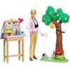 Barbie Carriere Entomologa, Bambola Bionda con Playset e 20 Accessori, Ispirata da National Geographic, Giocattolo per Bambini 3 + Anni, GDM49