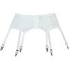 Luxallacki Reggicalze in pizzo a rete velata, reggicalze regolabile con 6 cinghie e chiusura frontale, bianco, L