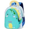 PROTAURI Zainetto Bambino, Zaino Asilo con Disegno Animale Cartoon Riflettente e Cinturino Toracico, Sacca Asilo Bimbo di Grande Capacità, 2-6 Anni, 10.3L, Blu Dinosauro-Design