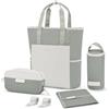 Kapten & Son Lindby Diaper Set Muted Sage 20 l | Zaino fasciatoio 2 in 1 e borsa fasciatoio con fissaggio per carrozzina e valigia | Borsa da trucco, fasciatoio e portabottiglie isolato inclusi