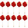 PATIKIL 24pz Boutonnieres Rosa Boutonnieres per Matrimonio Sposo Rosso | Tasca Fiore Fare a Mano Spilla Boutonnieres per Uomo Cerimonia Nozze Festa Ballo