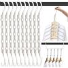 DUCOO Appendini salvaspazio, 10 ganci magici, 5 fori robusti in plastica, organizer per armadi e ripostigli, organizer salvaspazio per grucce per dormitori, accessori per dormitorio universitario (bianco)