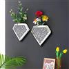 XIHACTY Vaso da fiori schiacciato diamante appeso fioriera e decorazione geometrica contenitore a specchio, set di 2 vasi decorativi a forma di diamante di lusso per la decorazione della casa. Befit