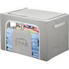 KASANOVA Scatola armadio 62x44x40 cm doppia cerniera e scritta grigio
