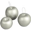 BELLAFIORA 10AMAZ0418122 - Frutta Artificiale Decorativa: Mele, 75 mm, Colore: Argento, 18 pz.