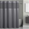 HOOKLESS Fabric Shower Curtain with Built in Liner -Grey by