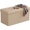 Relaxdays Panca con Contenitore, Similpelle, Pieghevole, Imbottita, per corridoio, HxLxP: 38 x 76 x