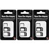 FLLAGG20 3X Sim Adapter Kit Adattatore 4 In 1 per Tutti I Dispositivi Mobile (Nano a Micro Sim Card,Micro Sim a Standard Card,Nano a Standard Card) + Graffetta Universale