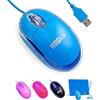 SOONGO Wired Mouse ottico USB con Rotella di scorrimento (Blu)
