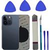 LiXiongBao Sostituzione del Coperchio del Vetro Posteriore 15 PRO Max per iPhone 15 PRO Max Sostituzione del Vetro Posteriore Posteriore da 6,7 '' con Kit di Strumenti di Riparazione (Blu)