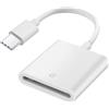Wahbite Apple Lettore di schede USB C a SD per iPhone 15/15 Plus/15 Pro/15 Pro Max, MacBook Pro M1 Air, iPad Pro/Air, iMac, Surface, Galaxy S24 (bianco-1)