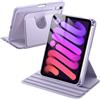 JETech Custodia Rotante per iPad mini (A17 Pro, Modello 2024, 7a Generazione) / mini 6 (Modello 2021, 6a Generazione), Protezione con Rotazione a 360 Gradi Supporto Cover Chiaro Retro (Viola)