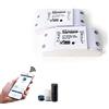 Sonoff Smart WiFi 2 pezzi interruttore telecomando wireless, compatibile con iOS e Android, compatibile con ALEXA, Google Home assistente, nido, Bianco