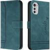 Bravoday Cover per Moto E32 / Moto E32S, Flip Custodia in Pelle PU Portafoglio Custodia per Moto E32 / Moto E32S, con Slot per Schede, Verde